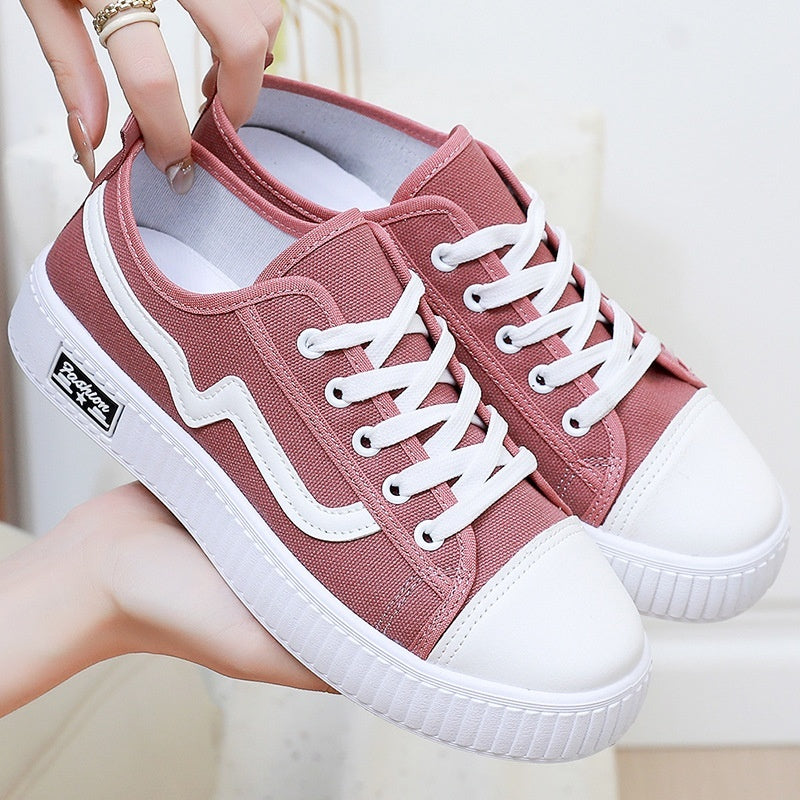 Comfortable Breathable Non-slip Casual Shoes Product information: Pattern: color matching Lining material: unlined Applicable sports: Universal Color: pink, green, blue, black Upper height: low top Heel height: low heel (1-3CM) Heel shape: flat heel Size: