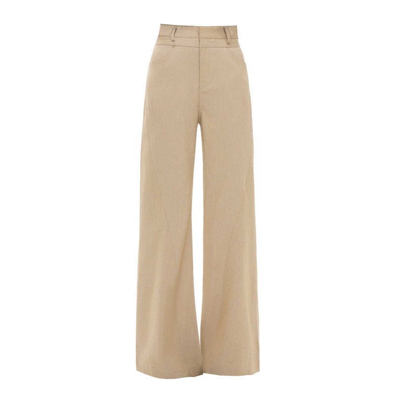 Draping Effect Leisure Horn Mopping Suit Pants