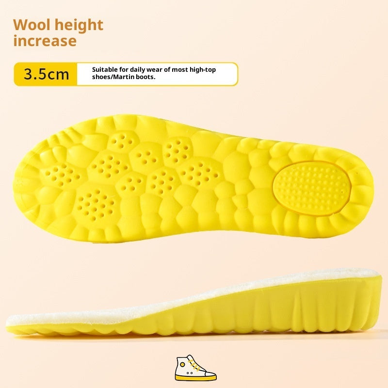 Cloud Winter Warm Height Increasing Insole Wool Fleece Lined Product information: Color: 1.5cm wool cloud height increasing insole, 2.5cm wool cloud height increasing insole, 3.5cm wool cloud height increasing insole Size: 35-36,37-38,39-40,41-42,43-44,45
