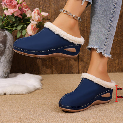 Fashion Plush Slippers Outdoor Wedges Sandals Women's Garden Shoes