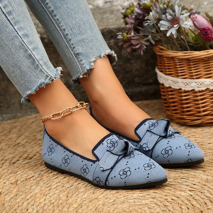 Womens Comfortable Non-slip Bow-tie Loafers