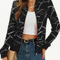 Stylish Long Sleeve Allover Print Zip Up Jacket Elegant