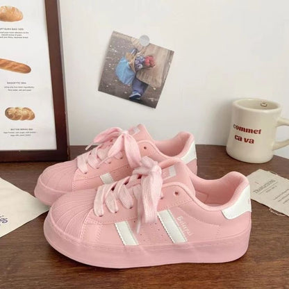 Shell Toe Casual Sneakers For Students Womens