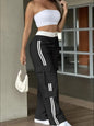 Side Stripes Straight-leg Pants European And American