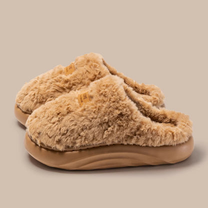 Womens Plush Thick Soled Cotton Slippers Warm Non Slip Perfect For Indoor Home Wear