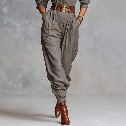 New Women's Long-sleeved Lapel Jumpsuit Women