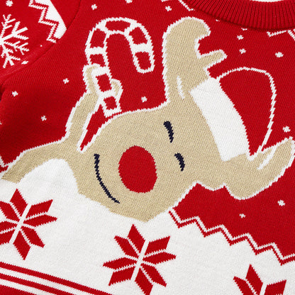 Cartoon Elk Jacquard Pullover Bottoming Sweater