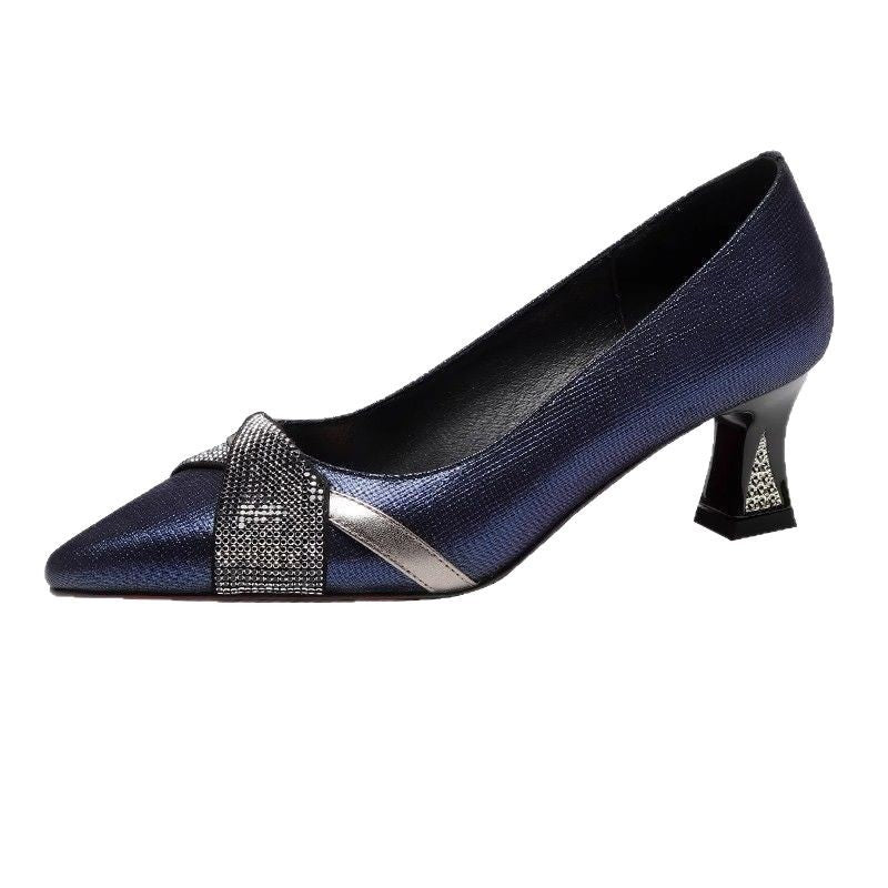 Pointed-toe Versatile Chunky-heel Womens Dress Shoes