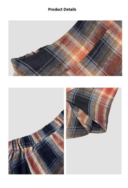 European And American Women's Clothing Flannel Plaid Skirt