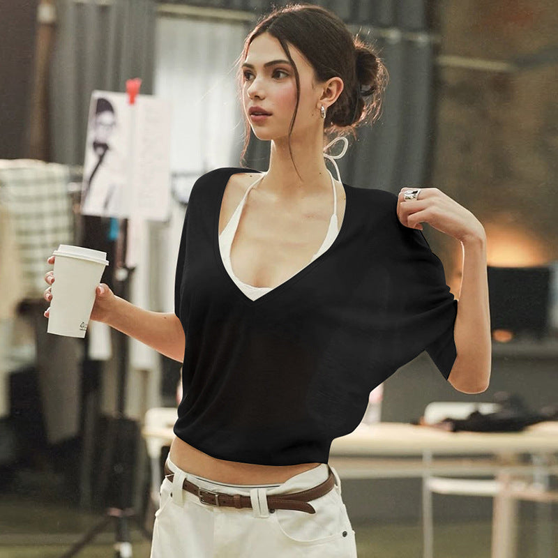 Women's See-through Waist-controlled Long Sleeves Top
