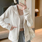 Hooded Zipper Sport Cardigan Coat Female Brushed Hoody