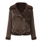 Women's Belt Turn-down Collar Coat