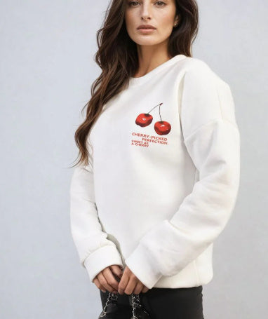 Women's Round Neck Print Long Sleeves Sweater