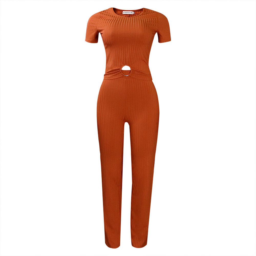 Solid Color Casual Suit For Women