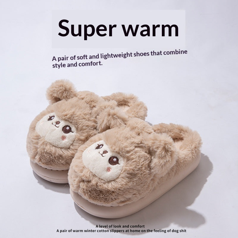 Cute, Non-slip, Warm, And Thick-soled Plush Slippers