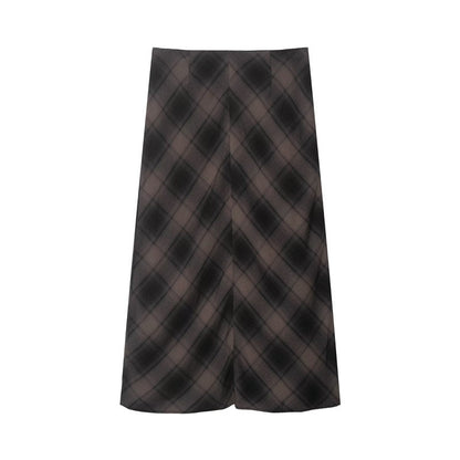 Women's Plaid Midi Skirt