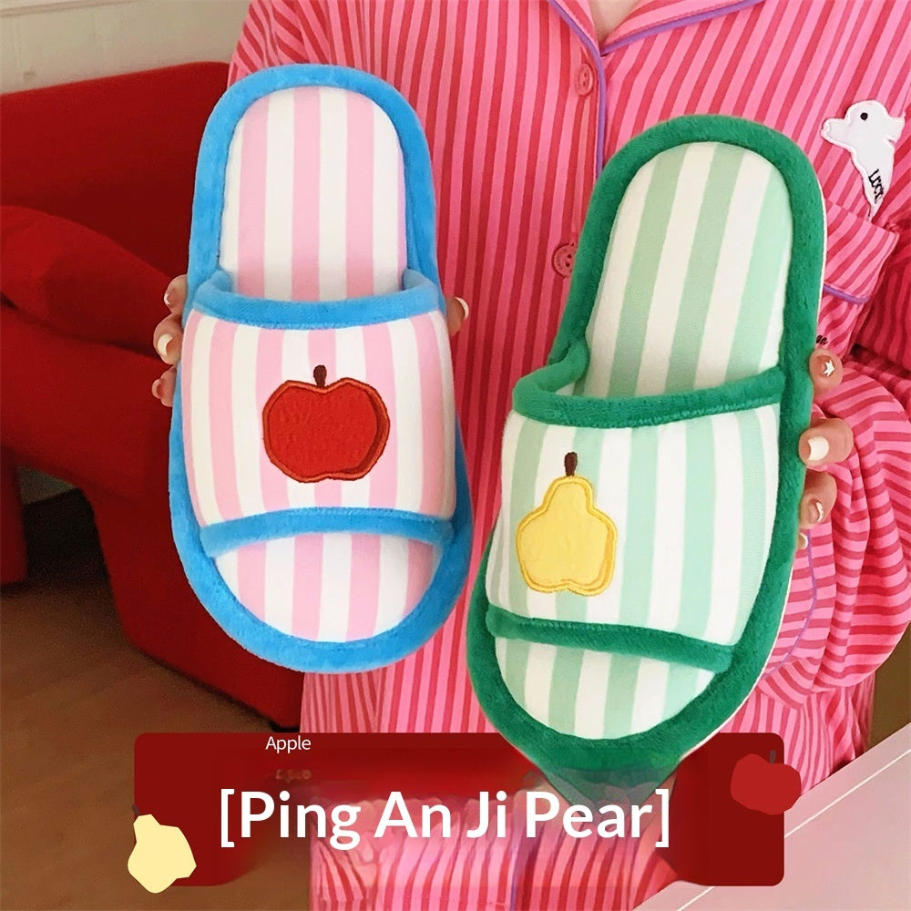 Cute Stylish Sweat-absorbing And Breathable Striped Slippers