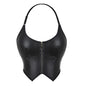 Leather Halter Zipper Women's Tube Top Chest Support Body Shaping Top