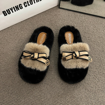 Versatile Furry Cotton Slippers For Womenperfect For Fall And Winter Wear