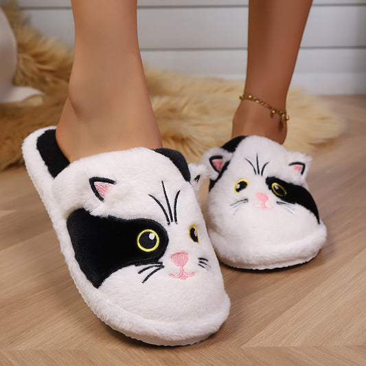 Women's Cotton Slippers Minimalist Design Winter Cartoon Pattern
