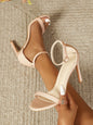 190 Classic French-style Strappy High-heeled Sandals