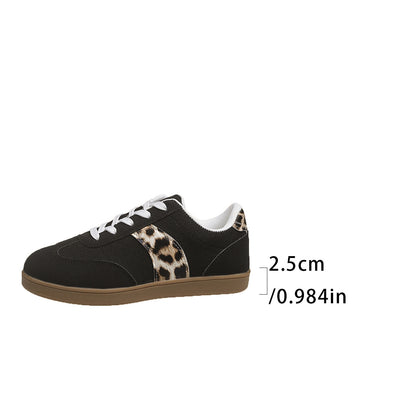 Round Toe Lace-up Vintage Leopard Print German Training Shoes Vintage Leopard Print Training Shoes – Round Toe Lace-up Vintage Leopard Print Training Shoes, Step out in style with . Round toe, lace-up design combines fashion and comfort for casual, sporty