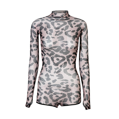 Mesh Jumpsuit Clothing Women's Overall Long Sleeve Exercise Clothing