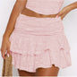 Women's Solid Color Lace Skirt