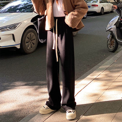 Draping Effect Lazy And High-looking Glutinous Rice Casual Pants