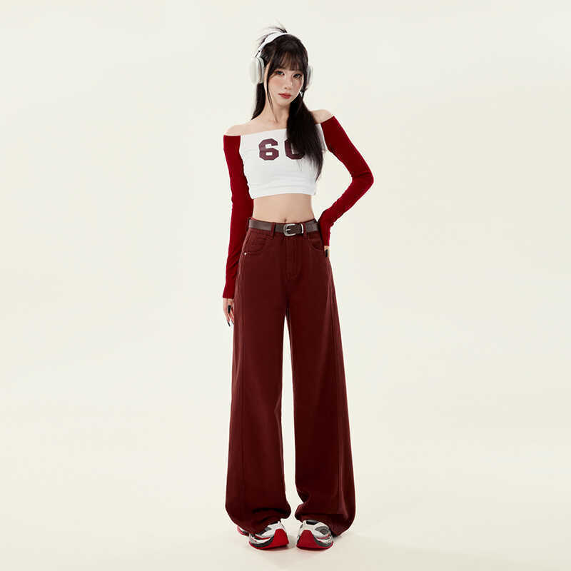 This Year's Popular Hot-selling Product Pants Retro Straight Wide-leg Pants