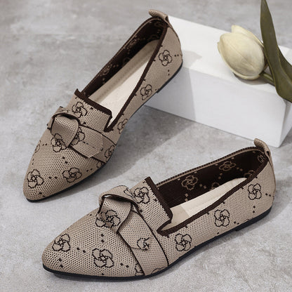 Womens Comfortable Non-slip Bow-tie Loafers