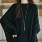 Lazy Sweater Loose Design Women's Off-neck Knitted Retro Pullover