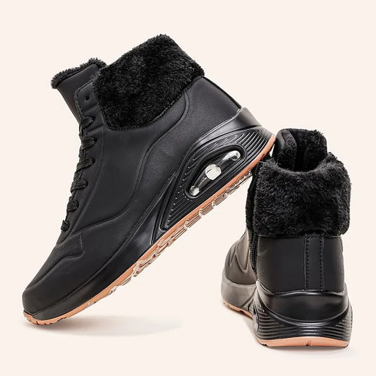Warm Fleece-lined Women's Thick-soled Air-cushion Anti-slip Snow Boots Warm Fleece-lined Women's Thick-soled Air-cushion Anti-slip Snow Boots Product information: Color: white, khaki, black Shoe height: low top Heel height: low heel (1-3CM) Heel shape: pl