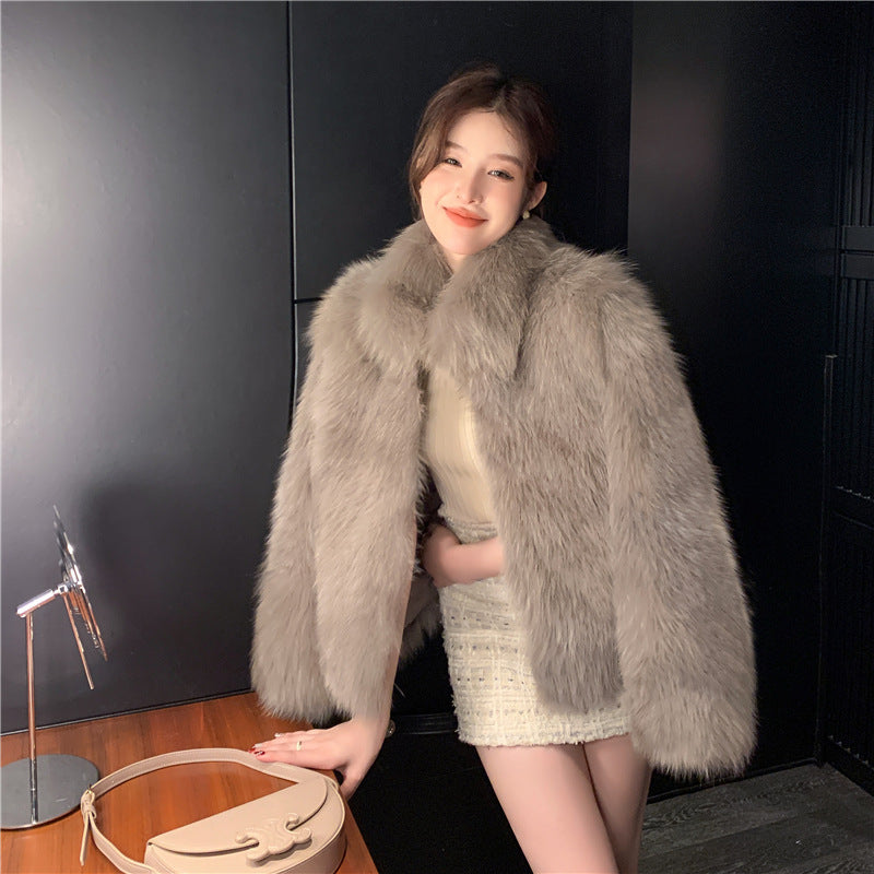 Fashion Fur Integrated Long Sleeve Women