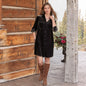 All-matching Loose Casual Velvet Knee-length Long Sleeve Short Dress