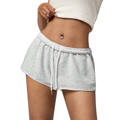 Women's Solid Color Loose And Versatile Drawstring Shorts