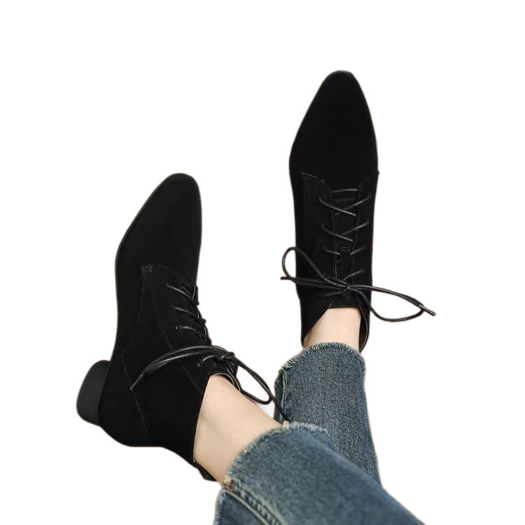 Autumn And Winter Maillard Matte Temperament Pointed Low-heel Ankle Boots For Women Autumn And Winter Maillard Matte Temperament Pointed Low-heel Ankle Boots For Women Product information: Pattern: Solid color Inner material: Faux leather Color: Brown thi