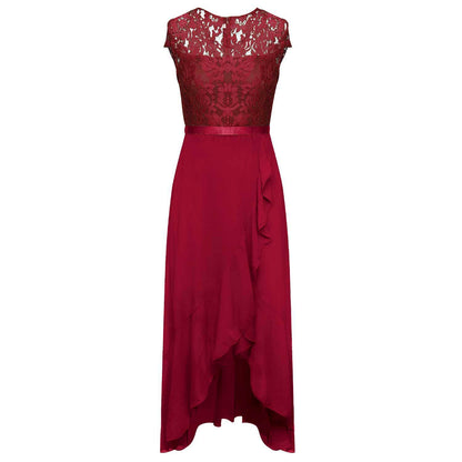 New Elegant Lace Party Dress, Ladies' Long Formal Evening Dress, Floral Embroidery Bridesmaid Dress