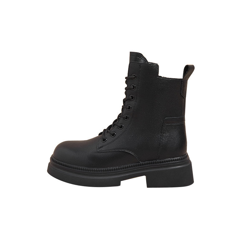 Retro Genuine Leather Martin Boots Women Korean Version Thick SoleRetro Genuine Leather Martin Boots Women Korean Version Thick SoleProduct information: Pattern: Solid color Inner material: Leather Color: 2805 Black, 2805 Brown, 2805-2 Black Cotton, 2805-