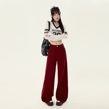 This Year's Popular Hot-selling Product Pants Retro Straight Wide-leg Pants