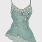 Irregular Sequin Gauze Camisole Slim Fit Versatile Top