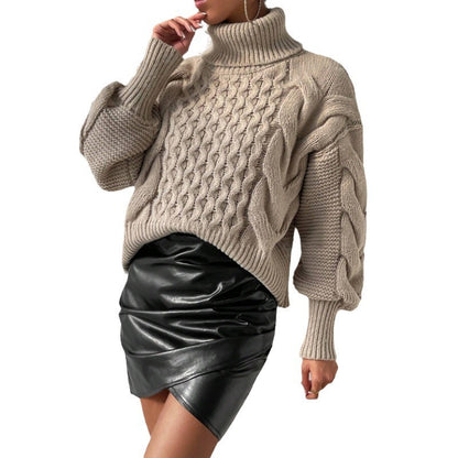 Twist Thread Solid Color Loose Sweater