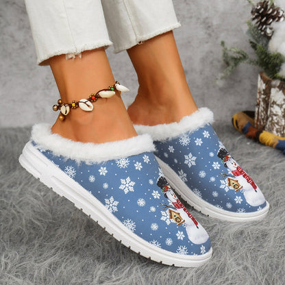 Womens Cozy, Thick-soled Cotton Slippers For Christmas
