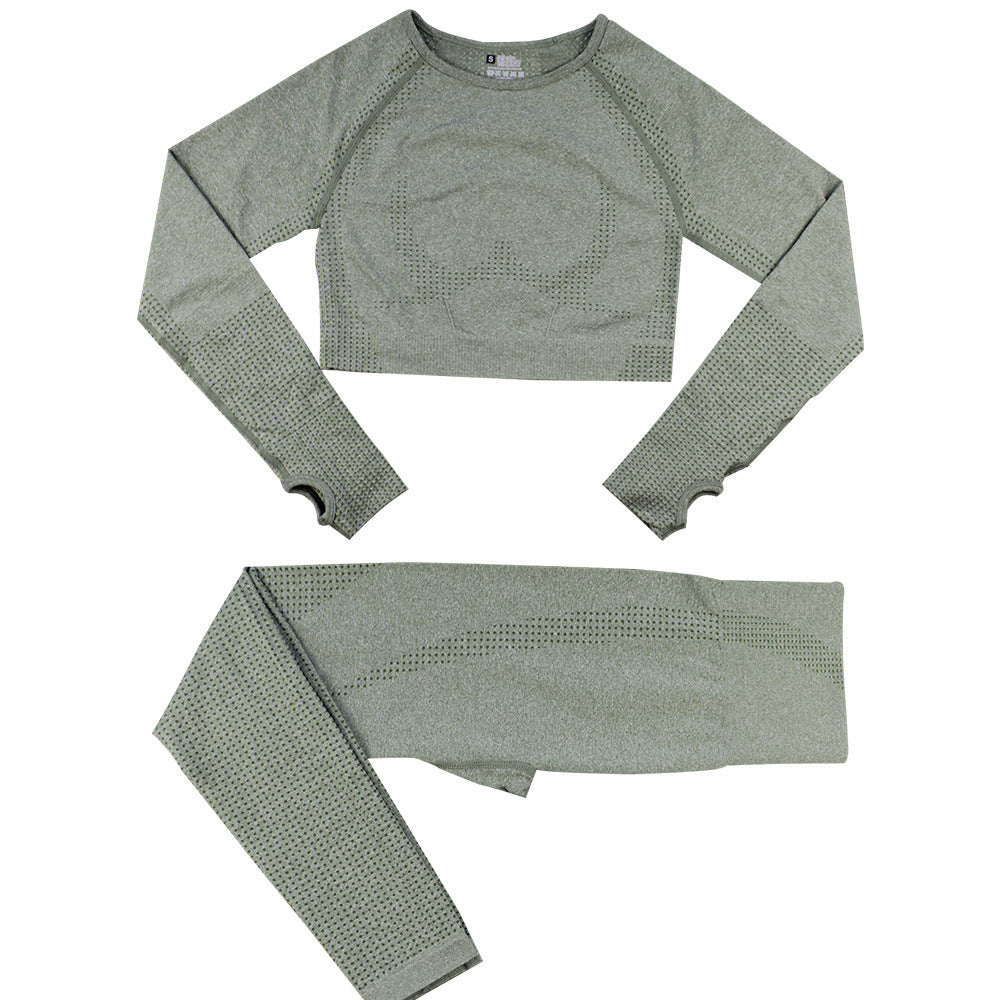 Seamless Knitted Dot Yoga Suit For Women