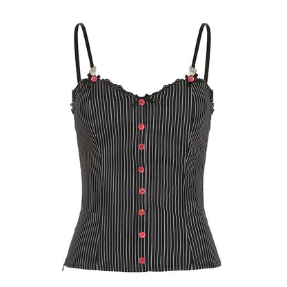 Vintage Stripe Waist Slimming Sexy Suspenders Chest