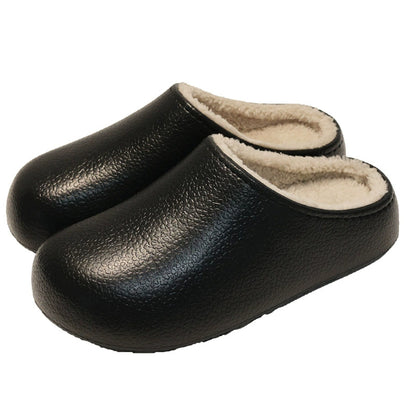 Non Slip Closed Toe Thick Soled Height Increasing Insulated Cotton Slippers