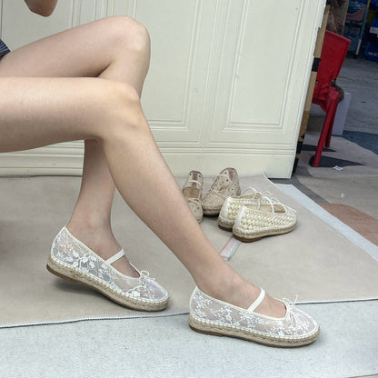 Womens Round-toe Low-top Mesh Chunky-soled Shoes