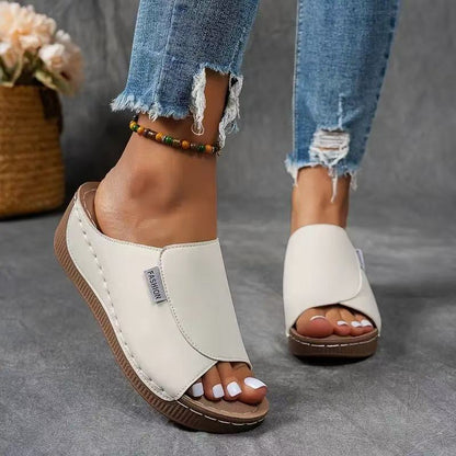 Womens Plus-size Chunky-sole Casual Slippers