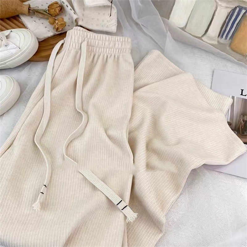 Draping Effect Lazy And High-looking Glutinous Rice Casual Pants