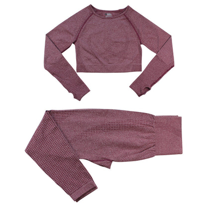 Seamless Knitted Dot Yoga Suit For Women